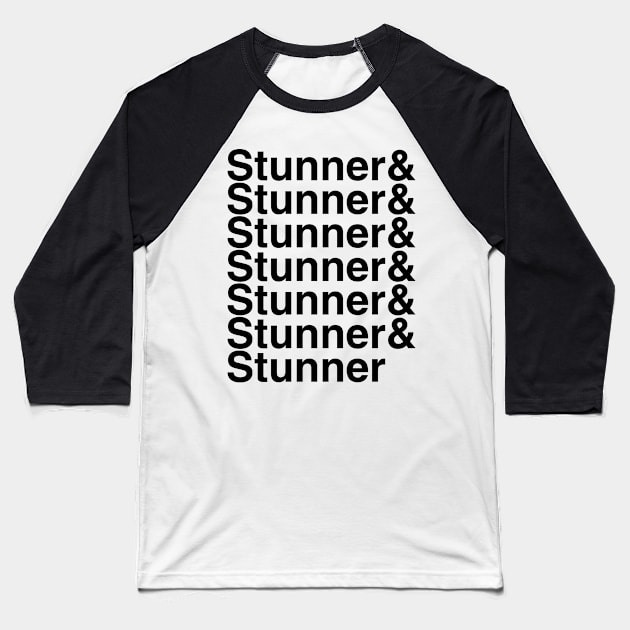 Stunner Helvetica List Baseball T-Shirt by DennisMcCarson